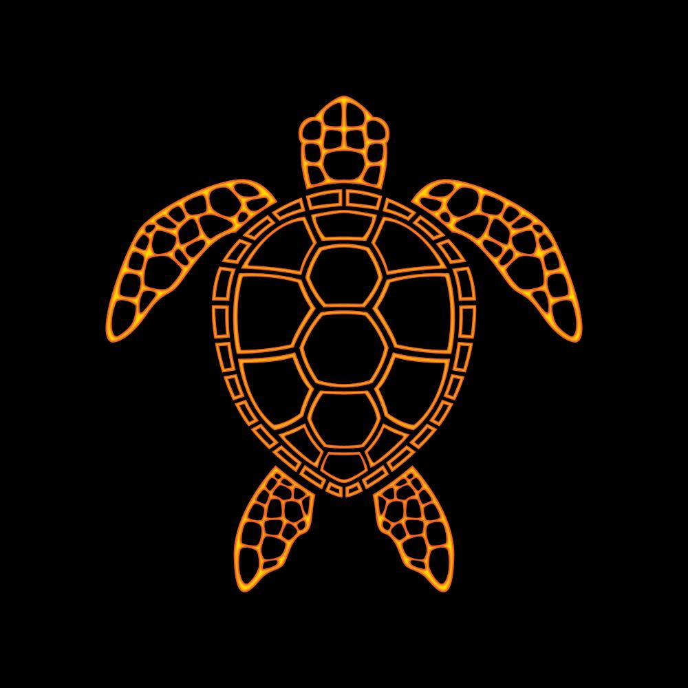 Neon Lava Sea Turtle Design