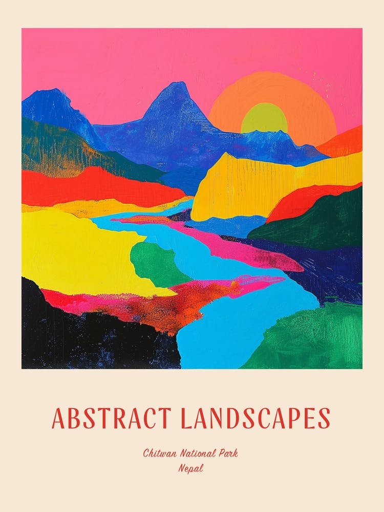 Colourful Abstract Chitwan National Park Nepal 4 Poster