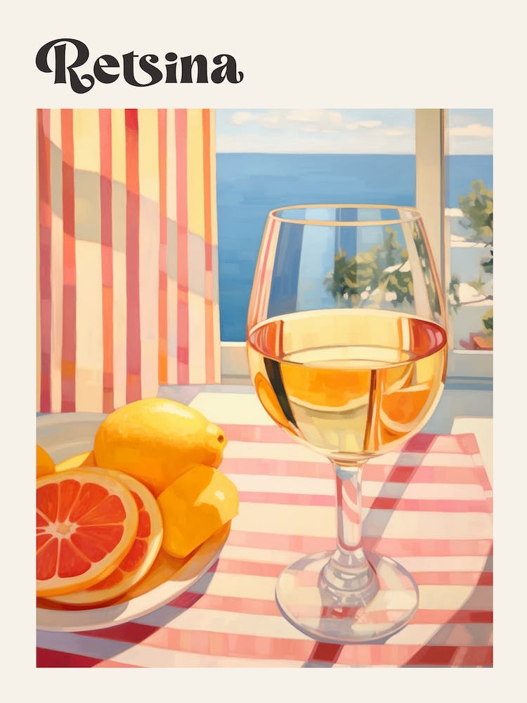 Retsina Retro Cocktail Poster