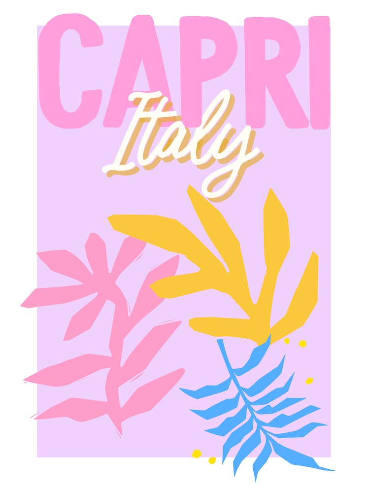 Travel Poster Capri (Pink) 1