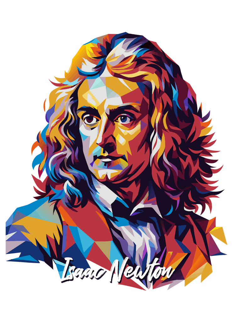 Isaac Newton 02 Portrait WPAP Pop Art
