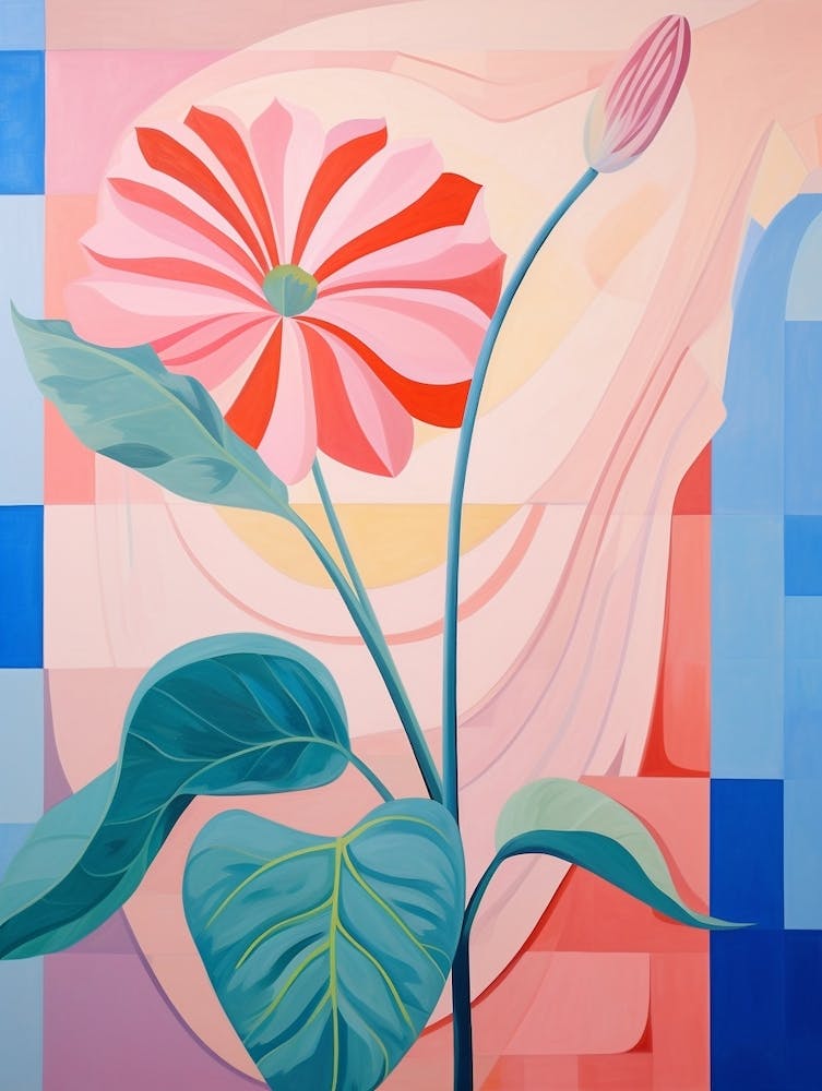 Gerbera Daisy 2 Hilma Af Klint Inspired Pastel Flower Painting