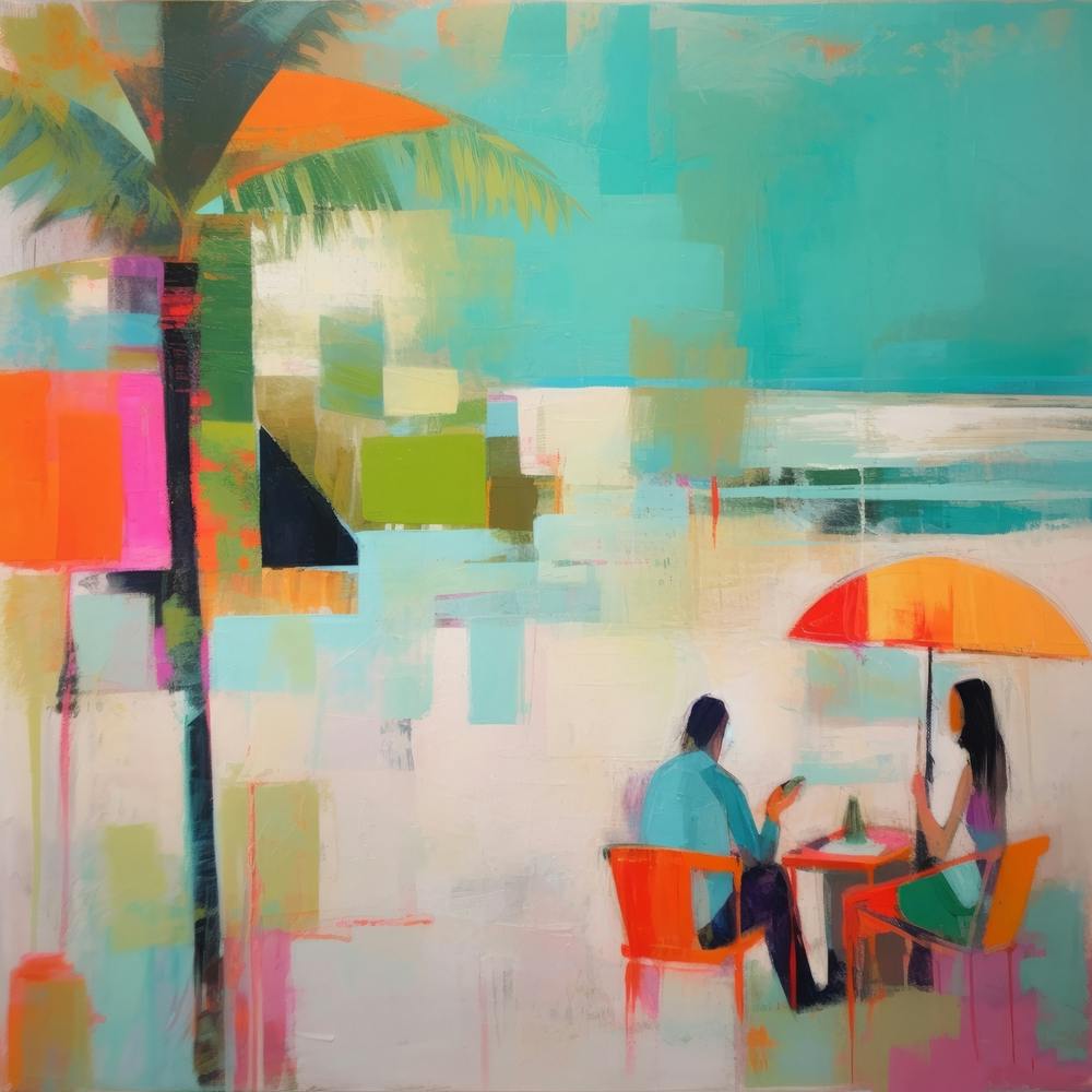 Retro Beach Cafe Days Colorblock 3