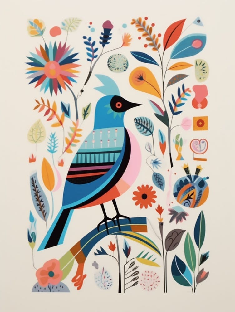 Bunter Skandi Vogel Alpenstrandläufer 3