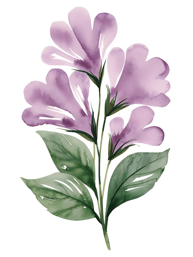 Watercolor Purple Flowers