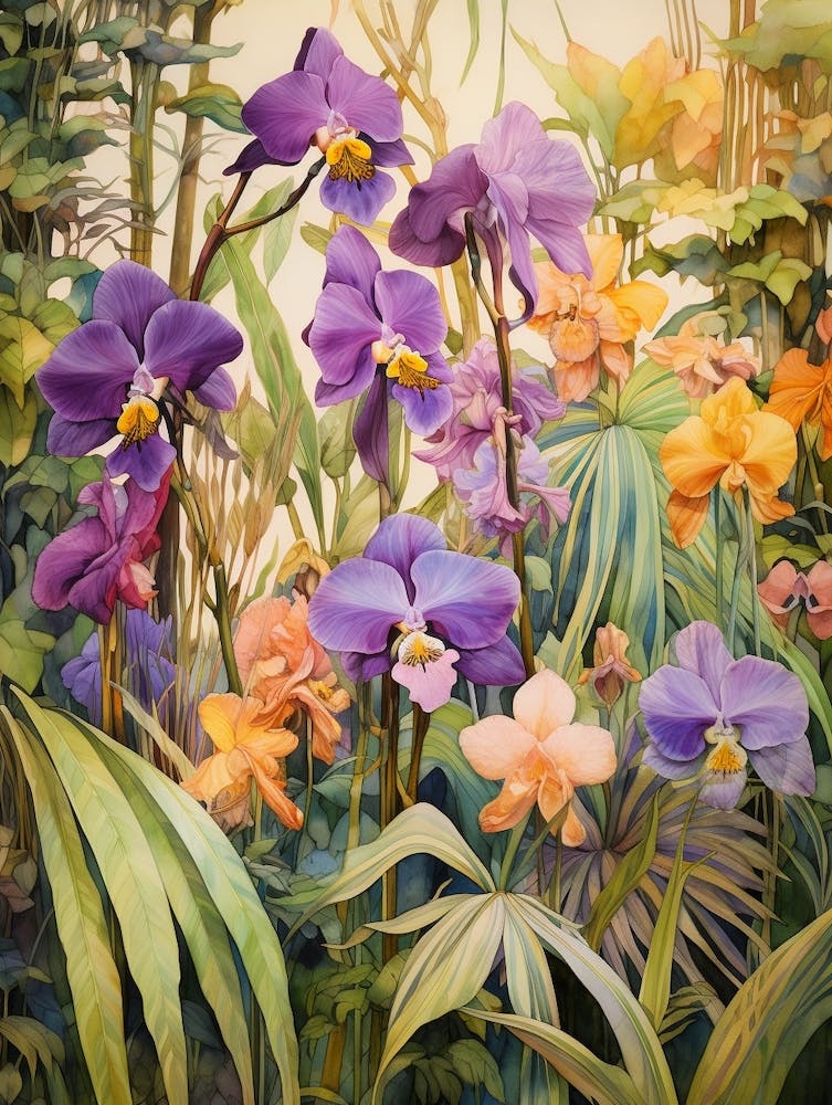 Tropical Plant Painting Spiderwort