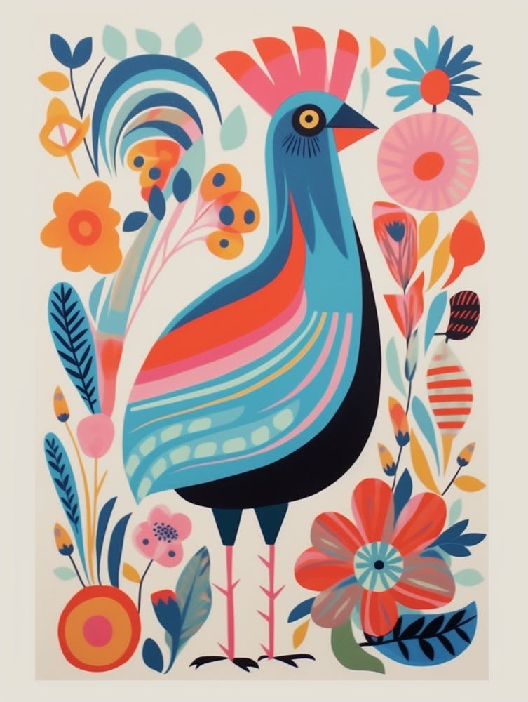 Bunter Skandi-Vogel Huhn 4