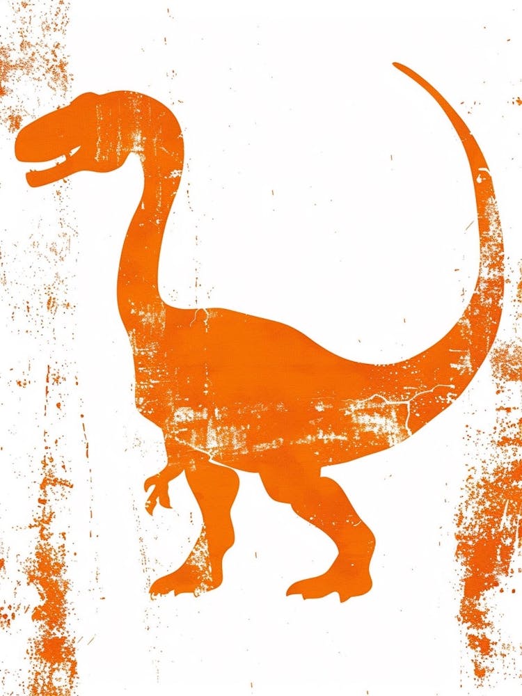Orange Dinosaur Silhouette 3