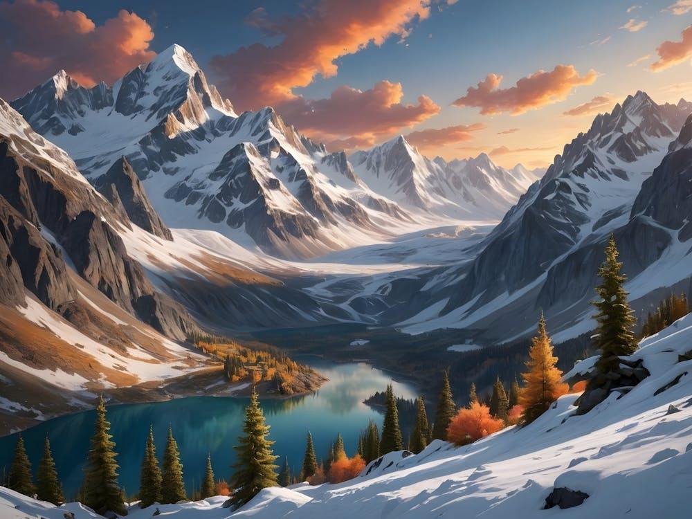 Snow-Capped Mountain Landscape