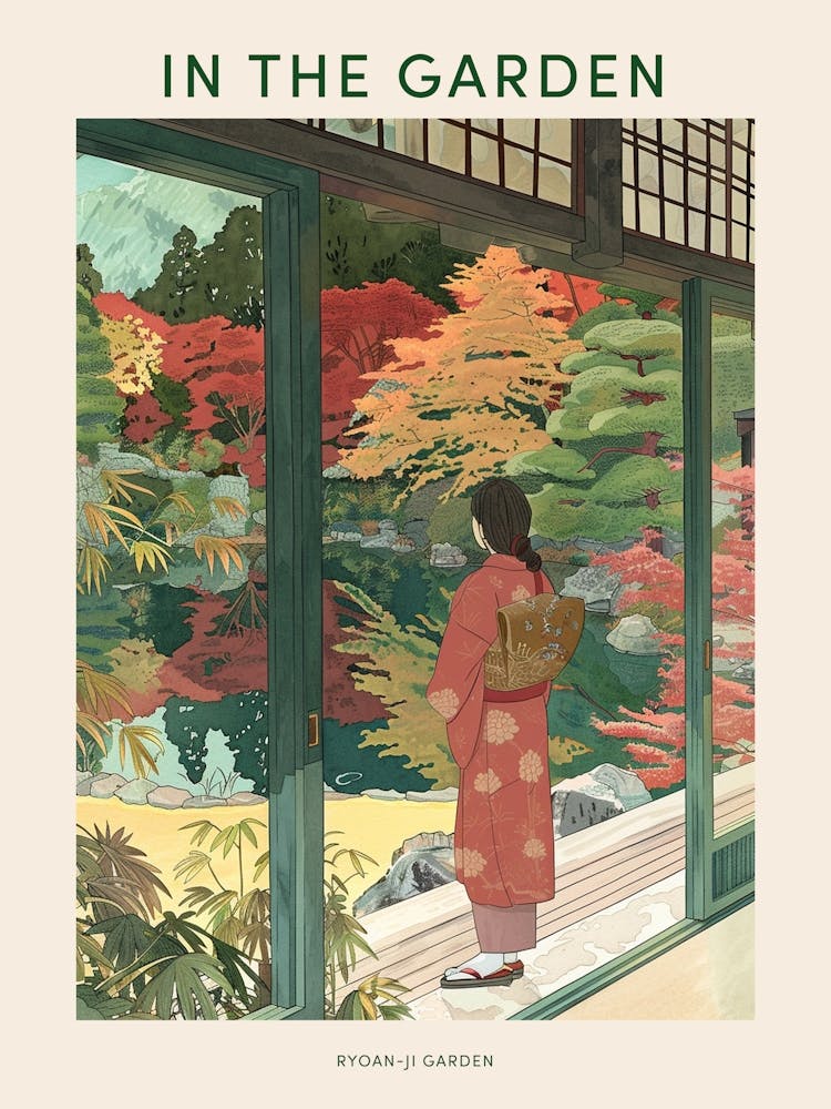 In The Garden Poster Ryoan Ji Garden Japan 8