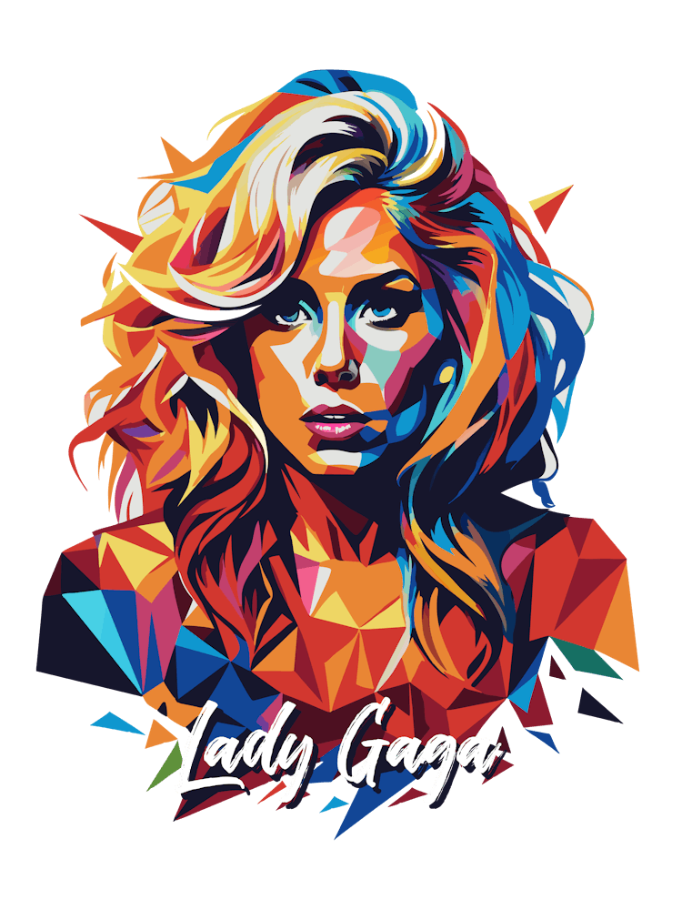 Lady Gaga 04 Portrait Music Icon Style WPAP Pop Art