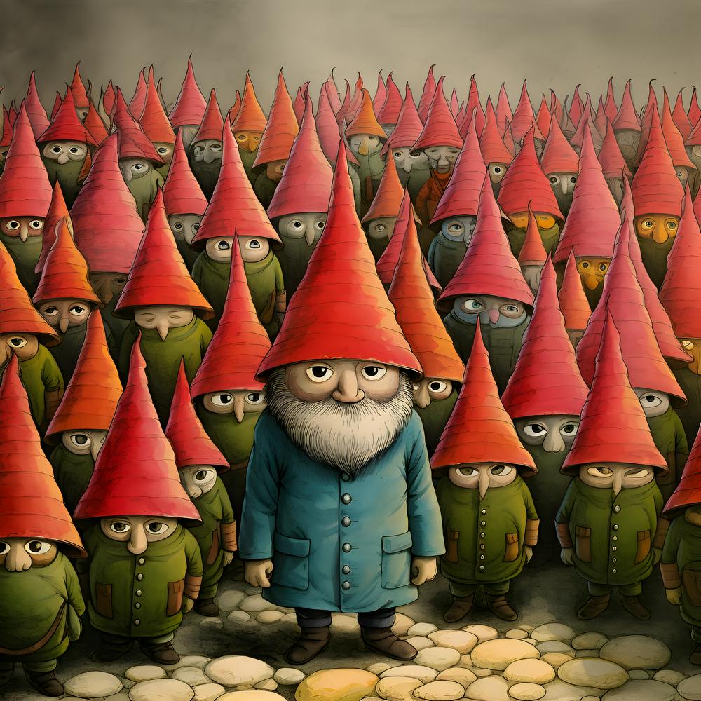 Silly Garden: The bright colored gnome army