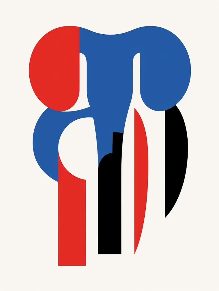 Éléphant Abstrait Minimaliste 7