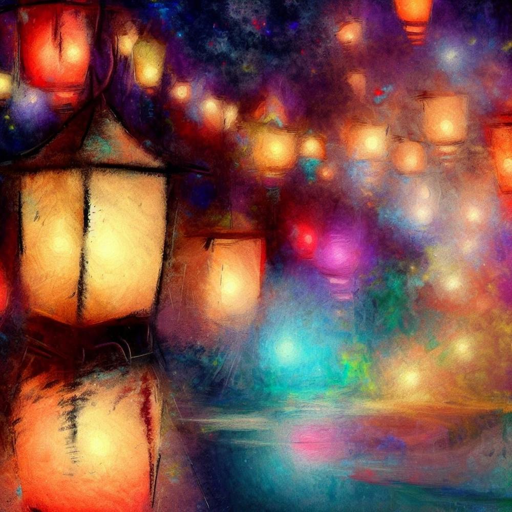 Lanterns At Night