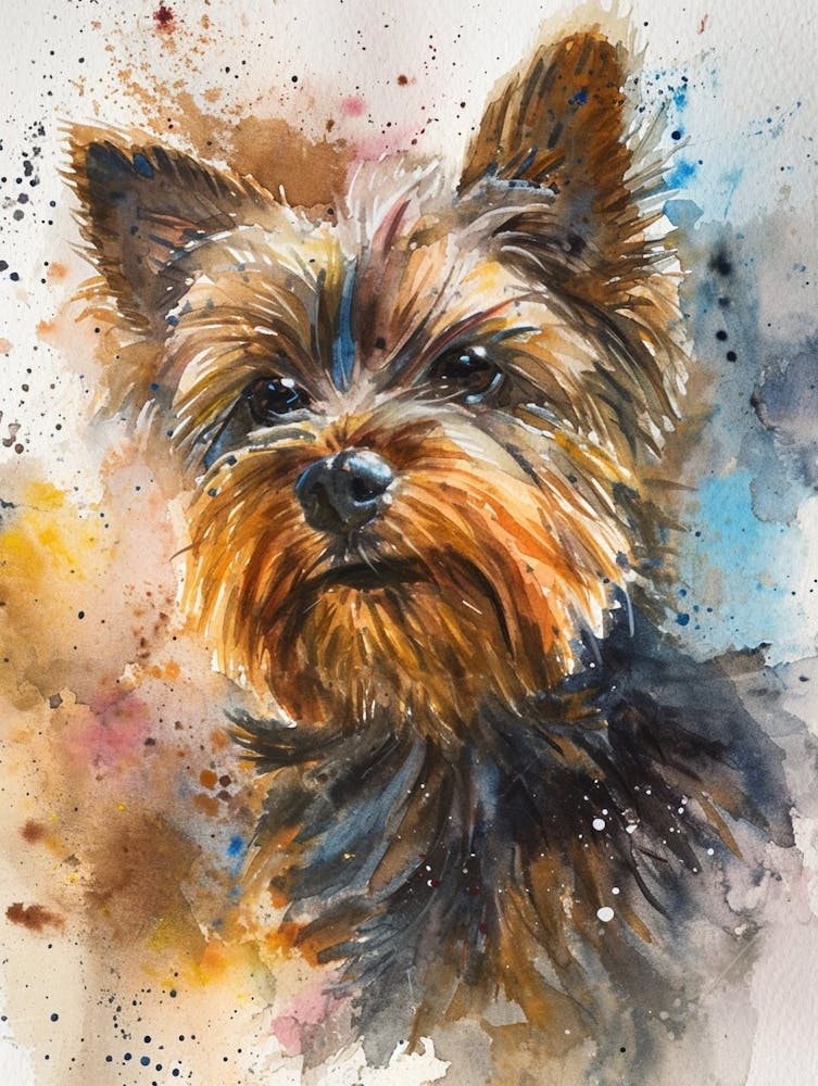 Yorkshire Terrier Watercolor Painting 4