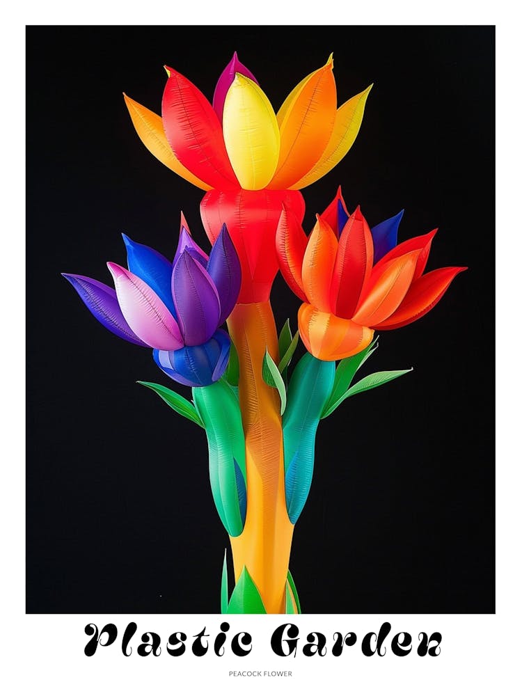 Helle aufblasbare Blumen Poster Pfauenblume 2