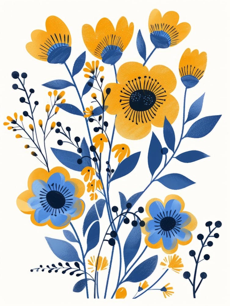 Blue And Yellow Flowers 6