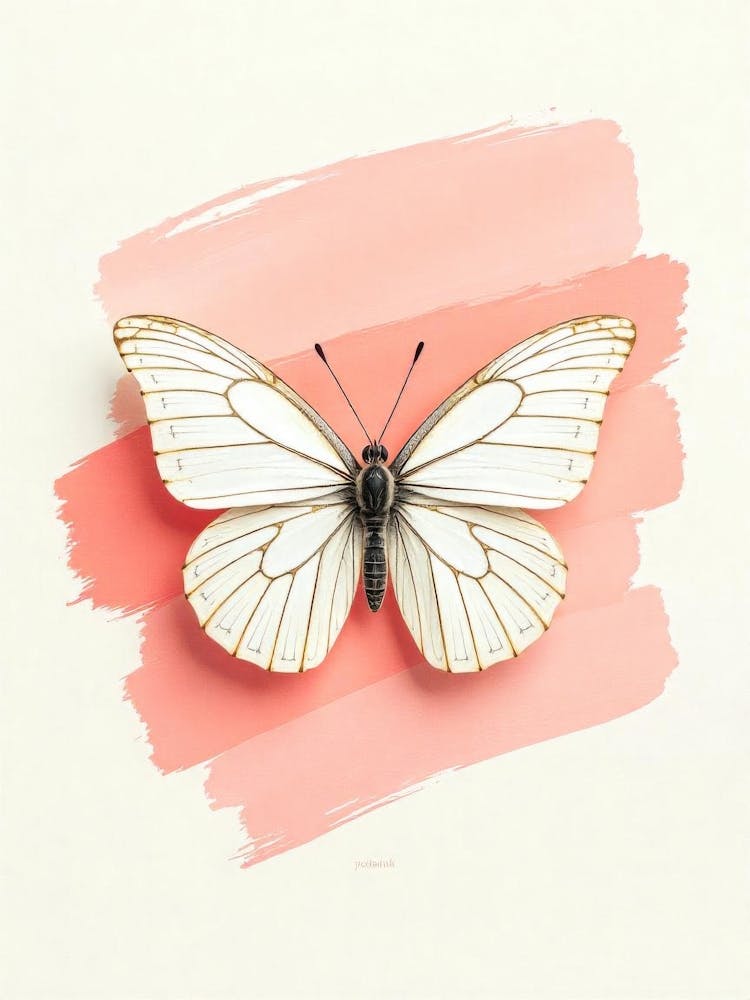 Butterfly On A Pink Background