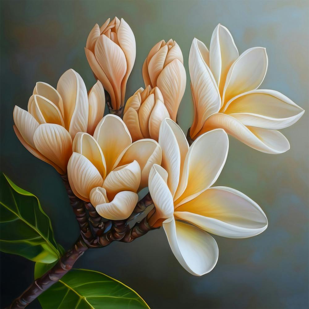 Floral Art 0020 Single Flowers 0031 Floral Bot 0073 Bp6586 Imagine An Frangipani Flowers Boquet In Its Closed Stage E8d9