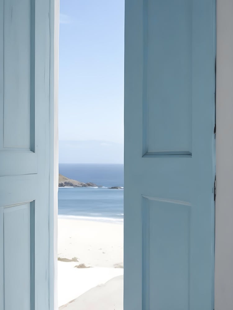 Blue Aesthetic Beach View Photography