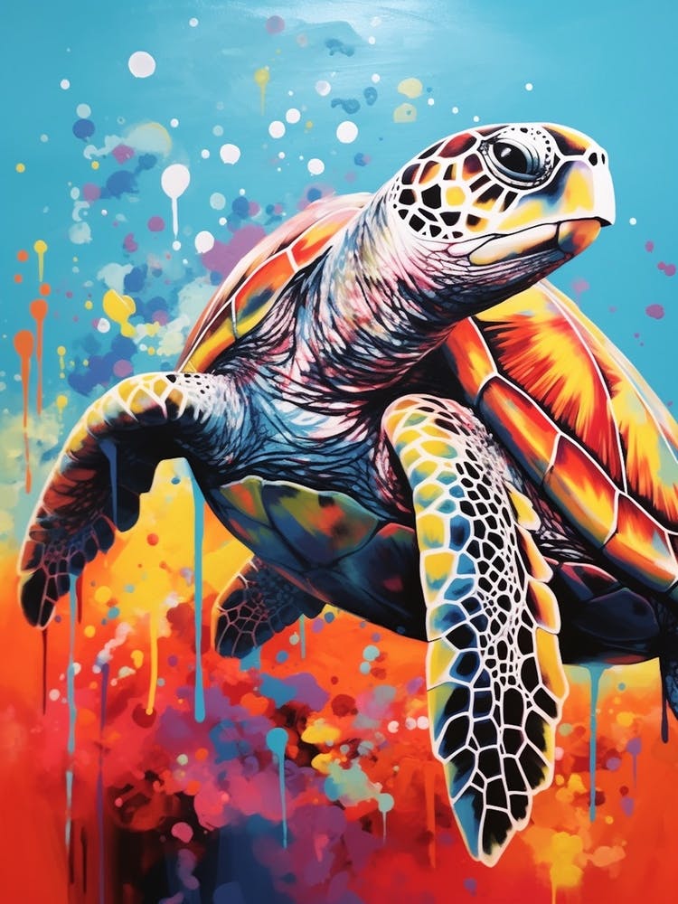 Paint Splash Sea Turtle 1