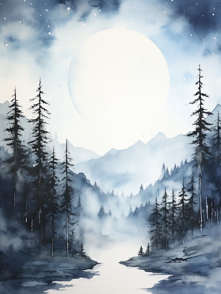 Aquarell des Nationalparks Hohe Tauern Österreich 3