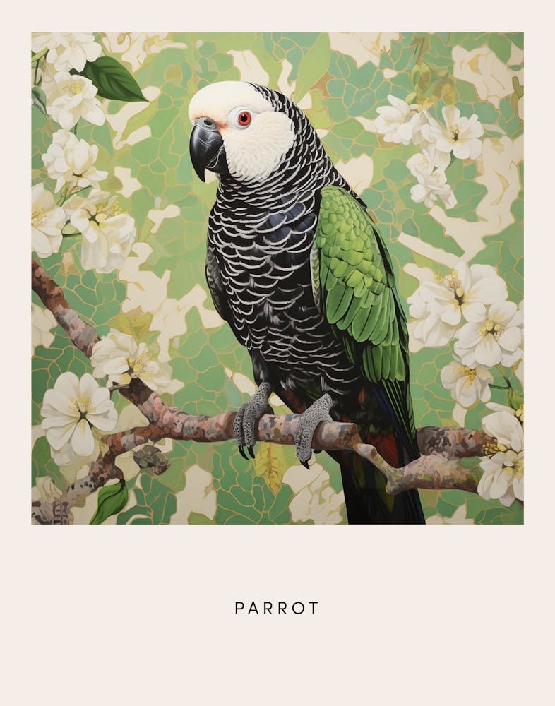 Ohara Koson Inspired Bird Painting Parrot 4 Poster