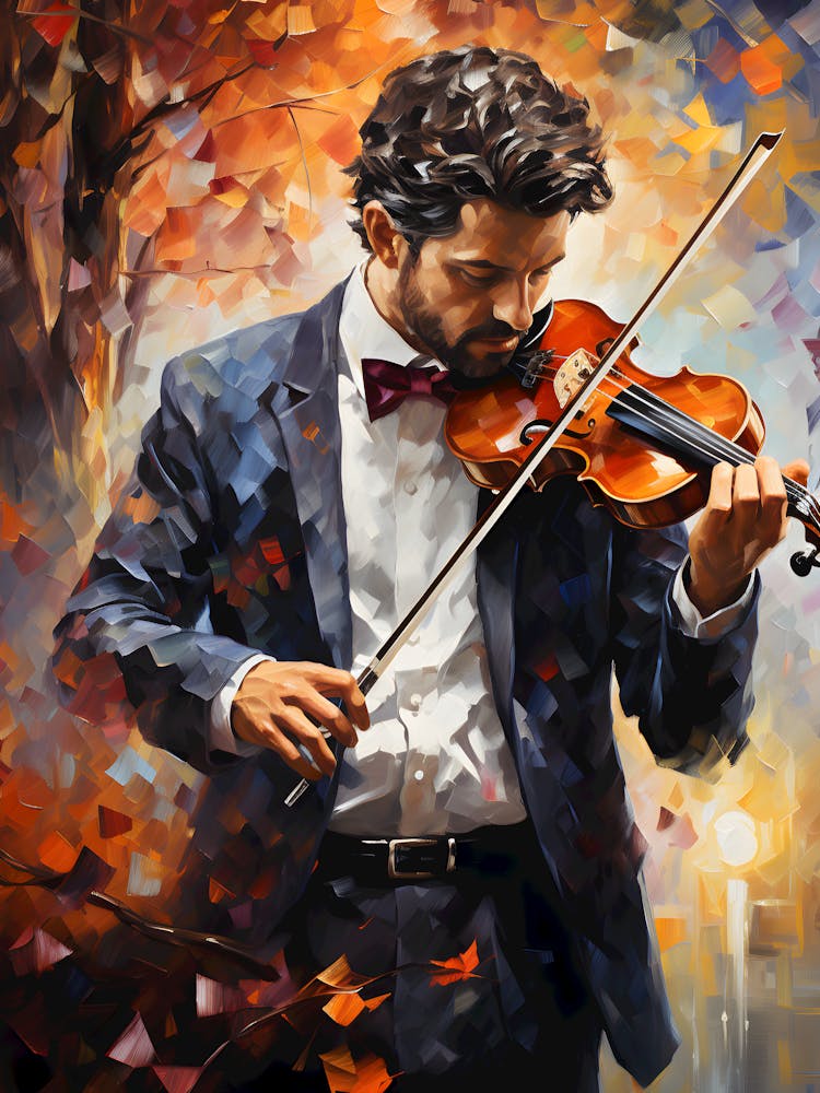Violinist In Autumn