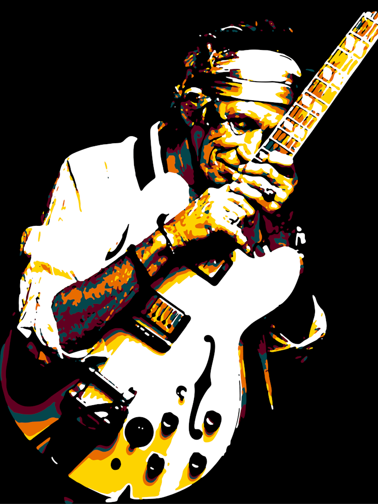 Keith Richards American Rock Music Legend in Pop Art Illustration