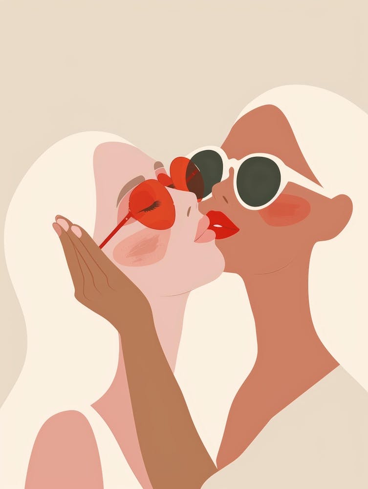 Two Women Kissing 13