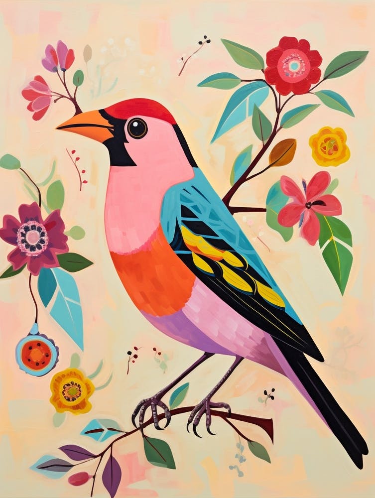 Pink Scandi American Goldfinch 1