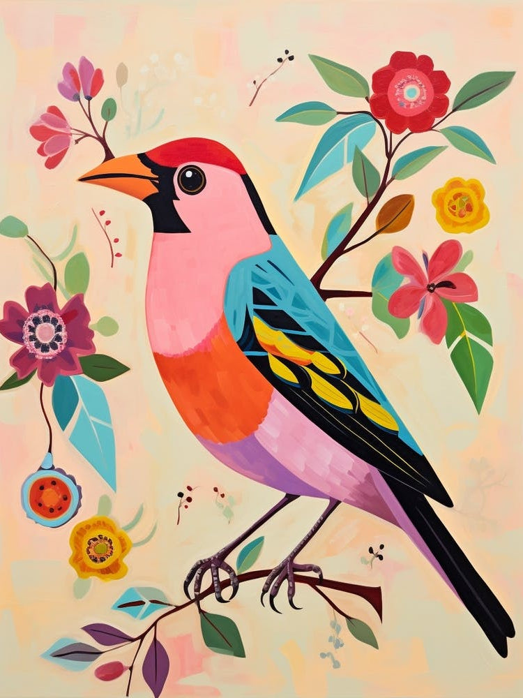 Pink Scandi American Goldfinch 1