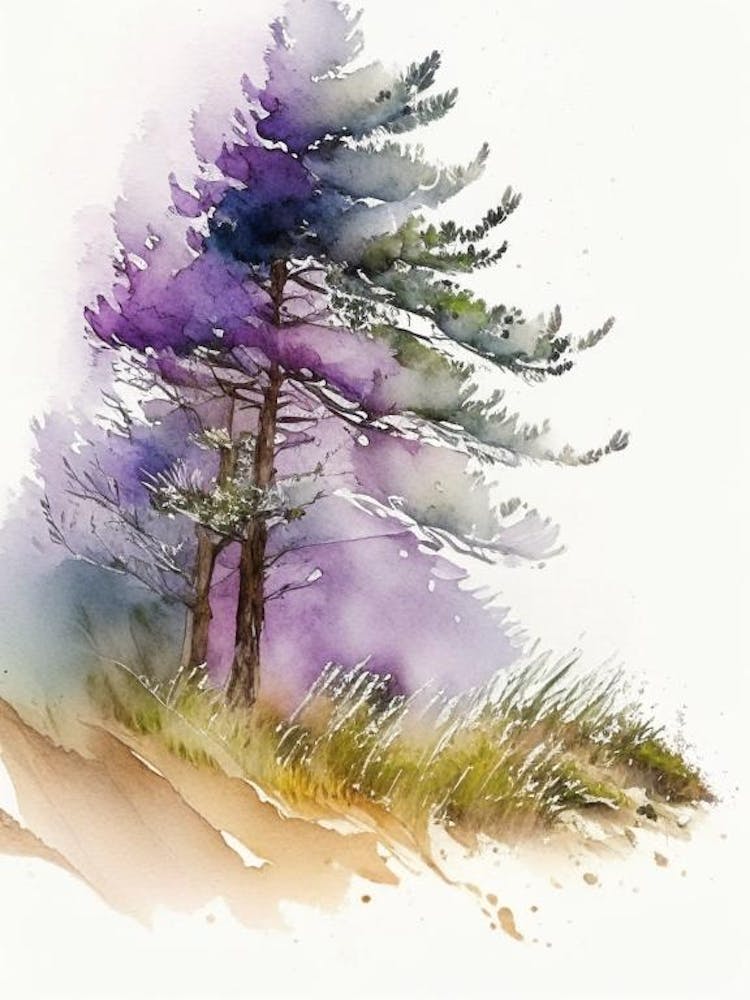 Running Pine Wildflower Watercolour 2