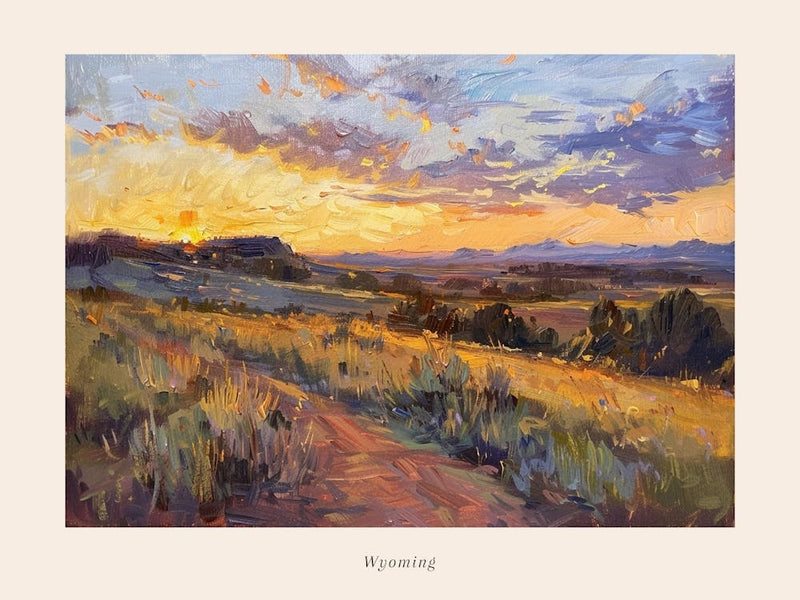 Western Sunset Landscapes Wyoming 1 Poster