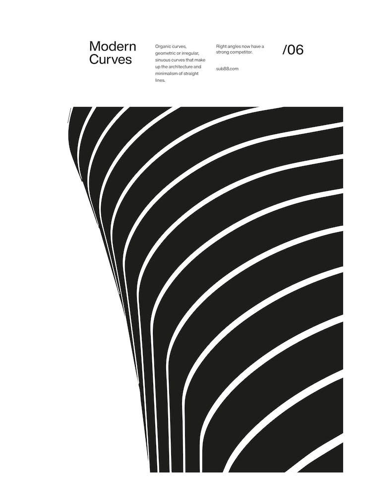 Modern Curves 06, Modern Architecture Design Poster, minimalist interior wall decor