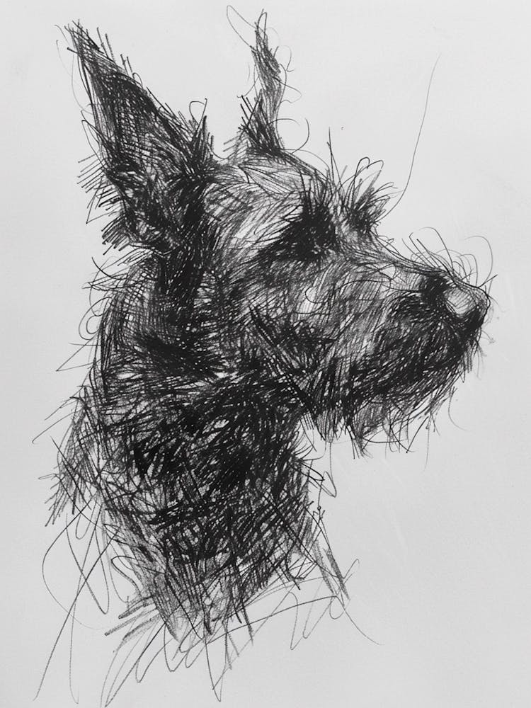 Belgischer Laekenois Hund Linienzeichnung 1