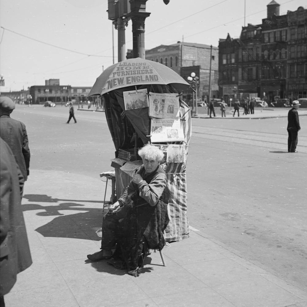 Newsstand, Minneapolis, Minnesota By Russell Lee