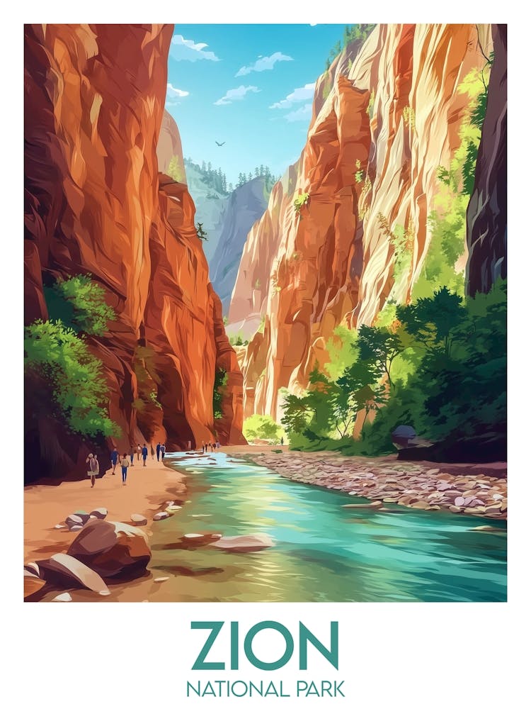 Affiche de voyage Zion National Park