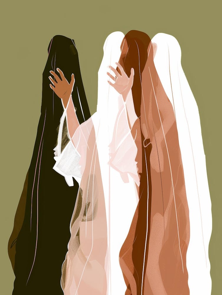 Three Women In Veils