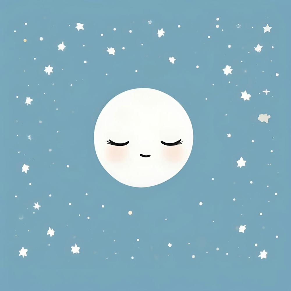 Sleepy Moon And Twinkle Stars Baby Nursery