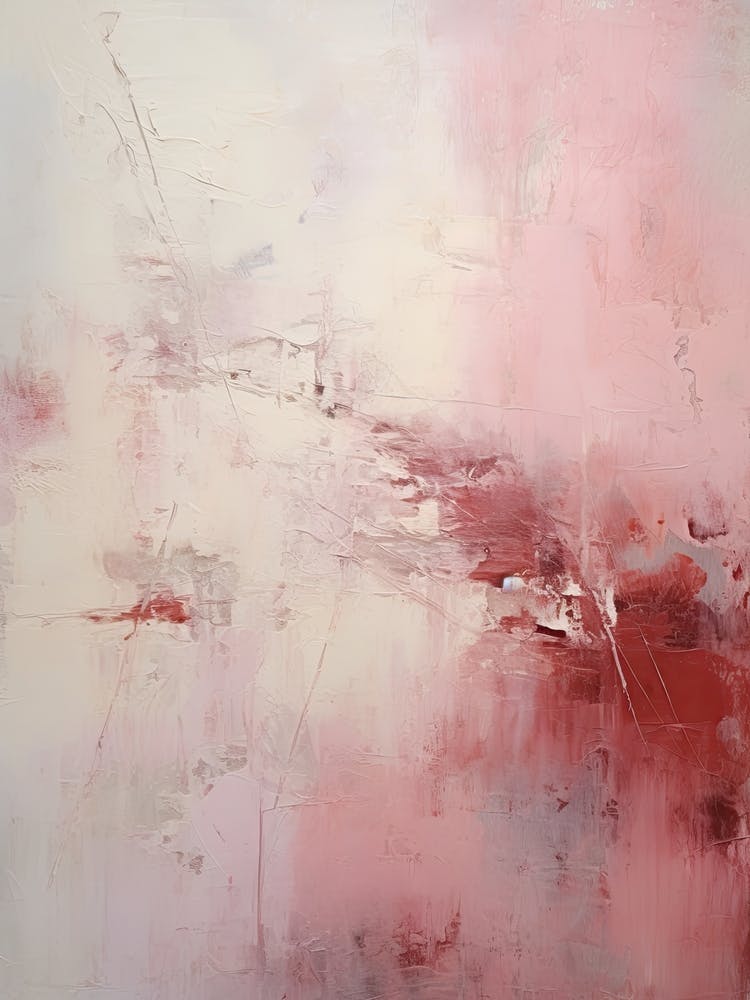 Muted Pink Tones, Abstract Raw Painting 1