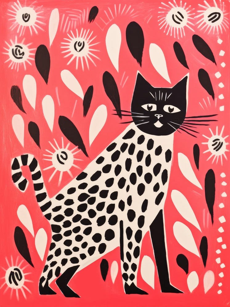 Black Cat With Flowers 7