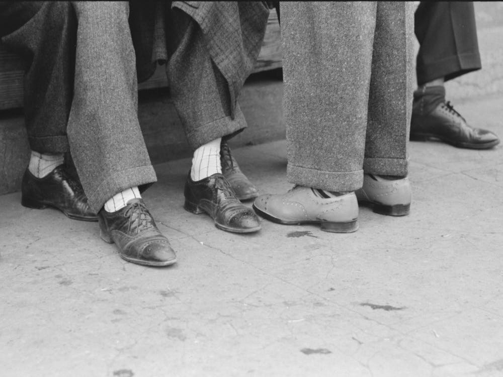 Feet Of Youths, Market Square, Waco, Texas By Russell Lee