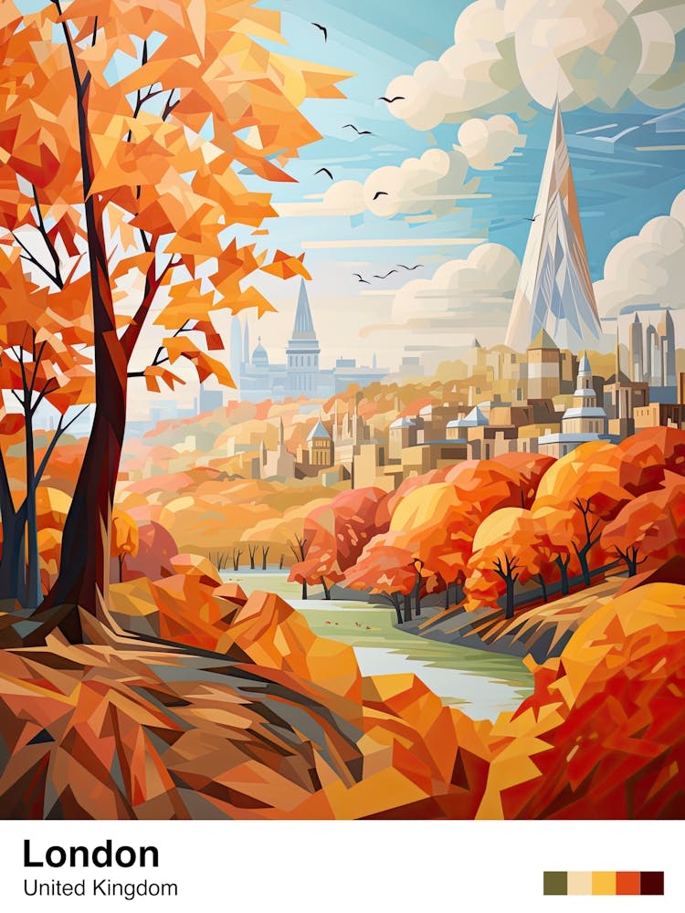 London View   Geometric Vector Illustration 4 Poster