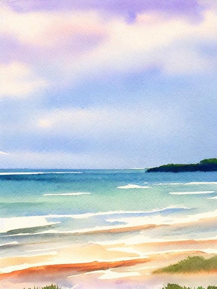 Montauk Beach, New York Watercolour