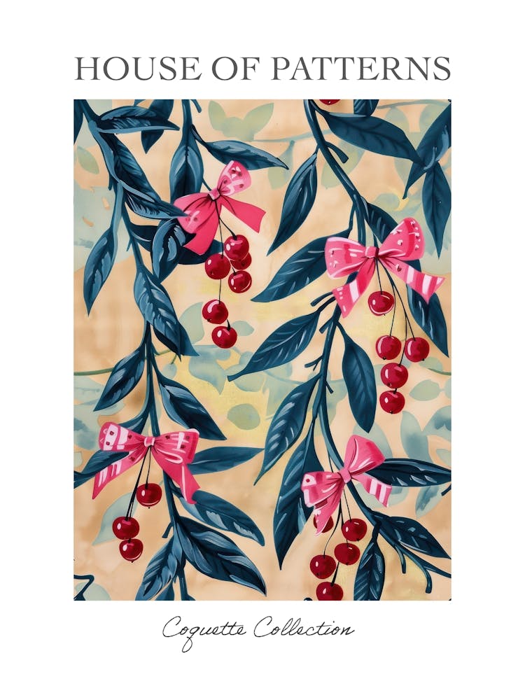 Tropical Bows 3 Pattern Poster