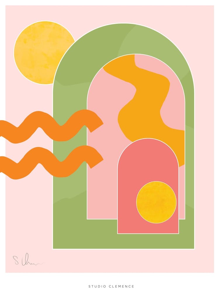 Pink Curves And Archways