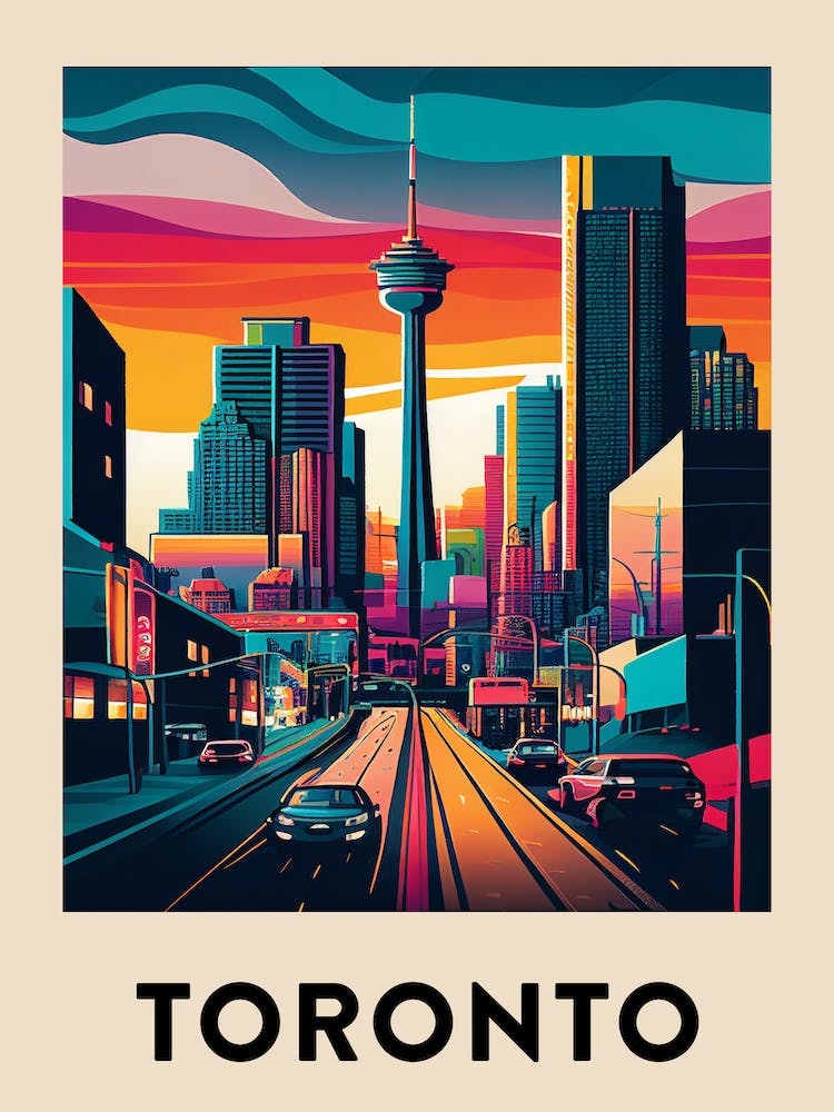 Toronto 2 Vintage Travel Poster