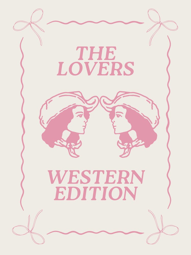 The Lovers Western Edition | Lesbian Wall Art | Cowgirl Decor | Pink WLW Decor | Western Neutral LGBTQIA+