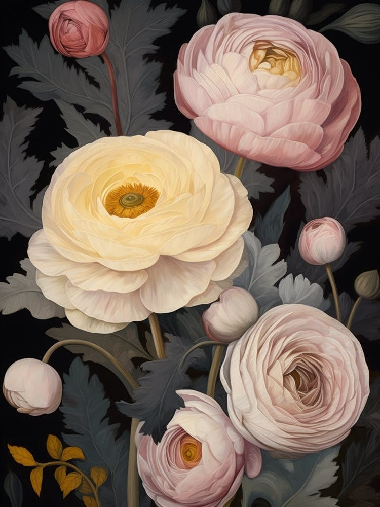 Ranunculus 3 Flower Painting